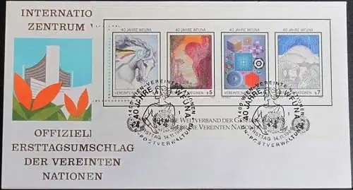 UNO WIEN 1986 Mi-Nr. Block 3  FDC