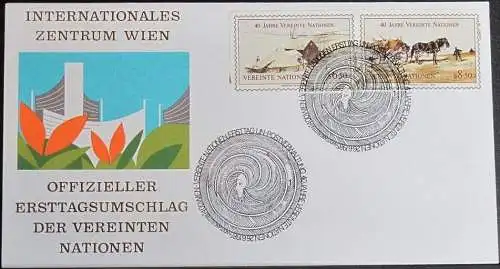 UNO WIEN 1985 Mi-Nr. 51/52 B  FDC