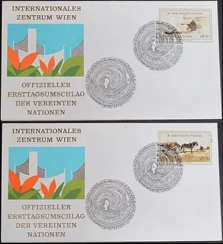 UNO WIEN 1985 Mi-Nr. 51/52 B  FDC