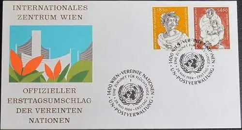 UNO WIEN 1984 Mi-Nr. 43/44  FDC