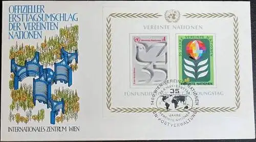 UNO WIEN 1980 Mi-Nr. Block 1  FDC