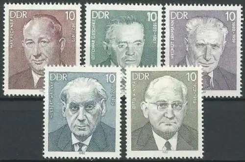 DDR 1982 Mi-Nr. 2686/90 ** MNH
