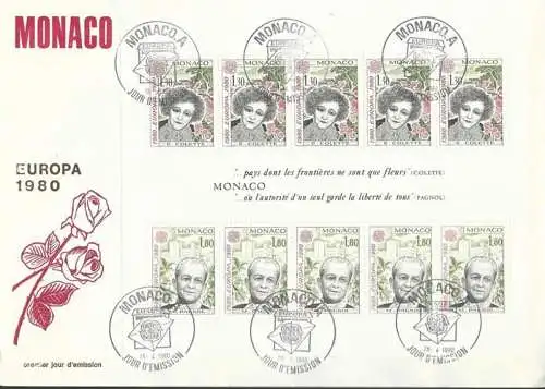 MONACO 1980 Mi-Nr. Block 16 FDC