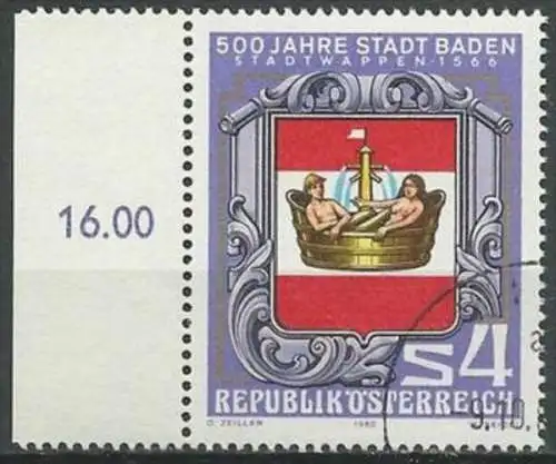 ÖSTERREICH 1980 Mi-Nr. 1631 o used aus Abo