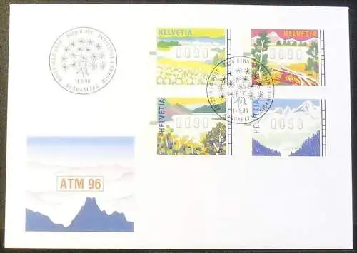 SCHWEIZ 1996 Mi-Nr. ATM 7/10 FDC