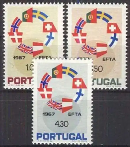 PORTUGAL 1967 Mi-Nr. 1043/45 ** MNH