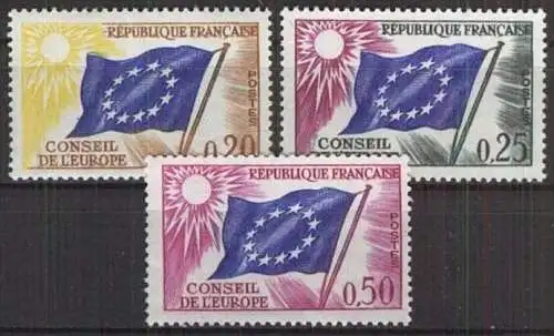FRANKREICH 1958 Mi-Nr. 7/9 EUROPARAT ** MNH