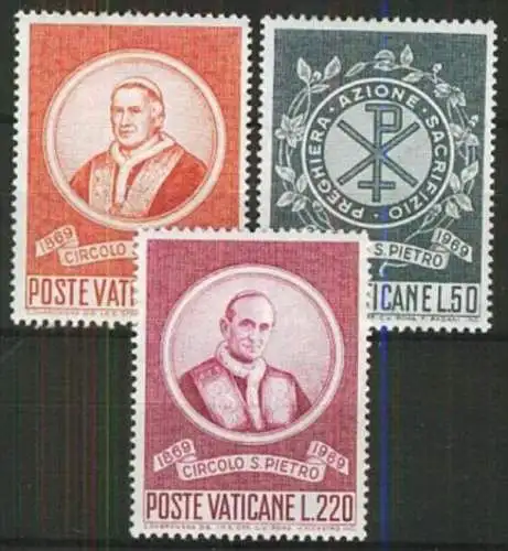 VATIKAN 1969 Mi-Nr. 553/55 ** MNH