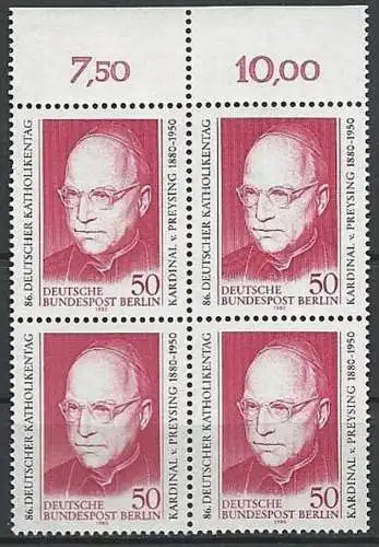 BERLIN 1980 Mi-Nr. 624 Viererblock ** MNH