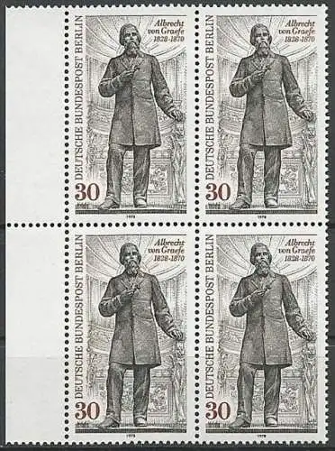 BERLIN 1978 Mi-Nr. 569 Viererblock ** MNH
