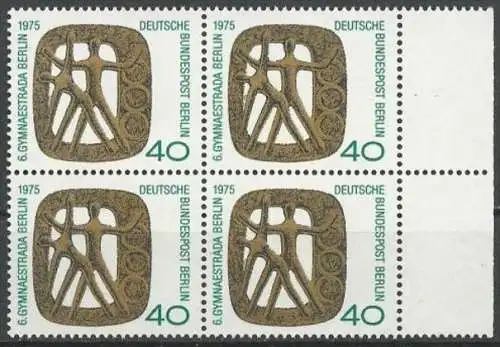 BERLIN 1975 Mi-Nr. 493 Viererblock ** MNH