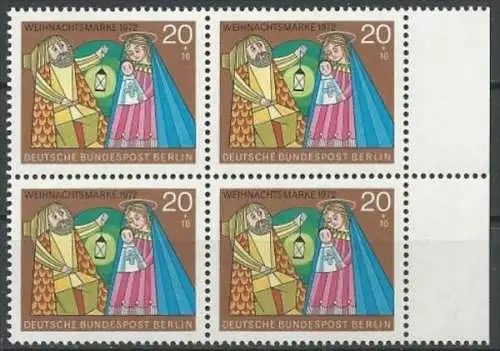 BERLIN 1972 Mi-Nr. 441 Viererblock ** MNH