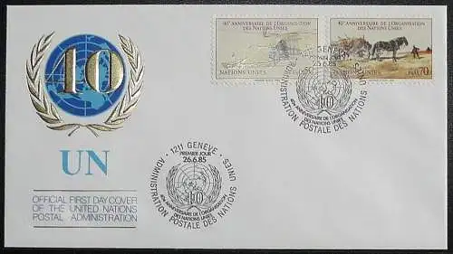 UNO GENF 1985 FDC Mi-Nr. 133/34 A