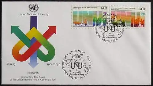 UNO GENF 1985 FDC Mi-Nr. 129/30