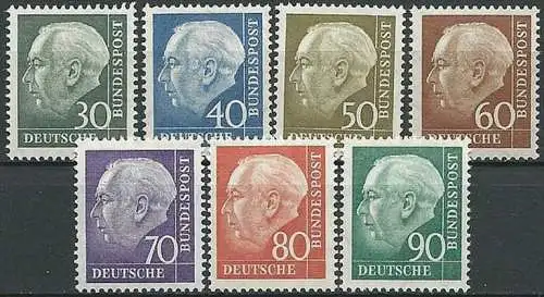 DEUTSCHLAND 1957 Mi-Nr. 259/65 x ** MNH