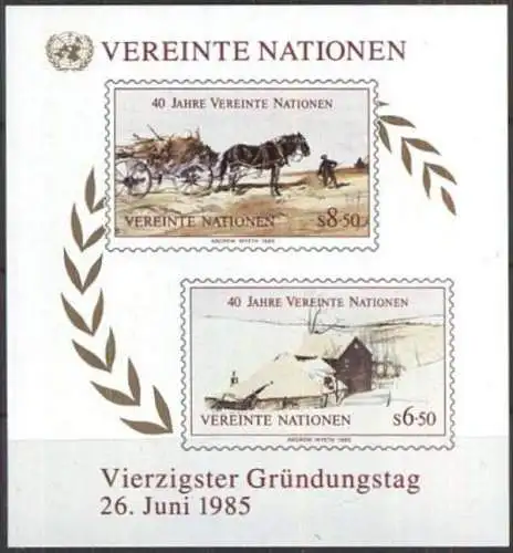 UNO WIEN 1985 Mi-Nr. Block 2 ** MNH