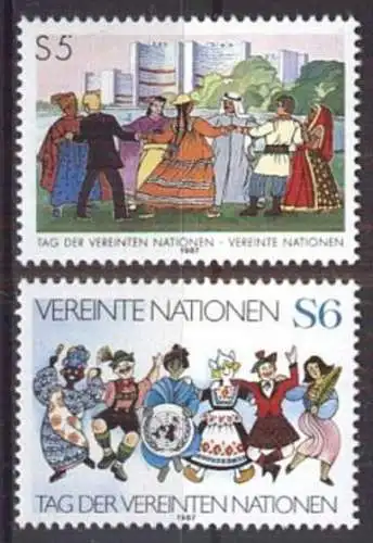 UNO WIEN 1987 Mi-Nr. 75/76 ** MNH