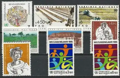 UNO WIEN 1984 Mi-Nr. 38-46 kompletter Jahrgang/complete year set ** MNH