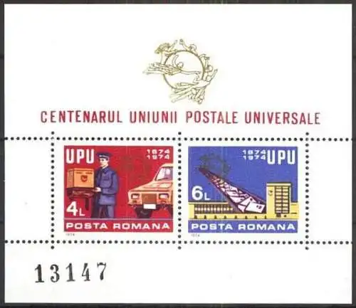 RUMÄNIEN 1974 Mi-Nr. Block 112 ** MNH