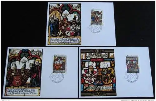 LIECHTENSTEIN 1979 Mi-Nr. 731/33 Maximumkarten MK/MC 9