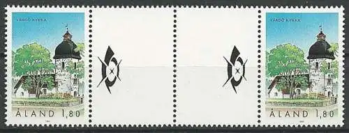 ALAND 1991 Mi-Nr. 54 Zwischenstegpaar / gutter pair ** MNH