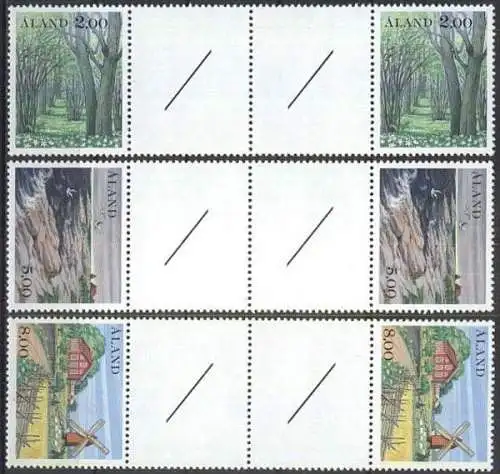 ALAND 1985 Mi-Nr. 11/13 Zwischenstegpaar / gutter pair ** MNH