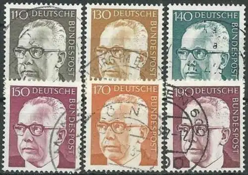 DEUTSCHLAND 1972 Mi-Nr. 727/32 o used