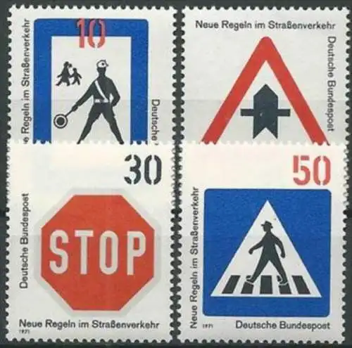 DEUTSCHLAND 1971 Mi-Nr. 665/68 ** MNH