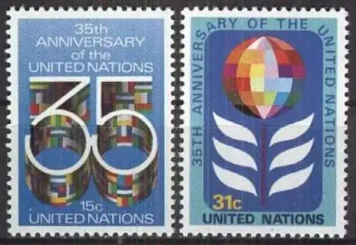 UNO NEW YORK 1980 Mi-Nr. 346/47 A ** MNH