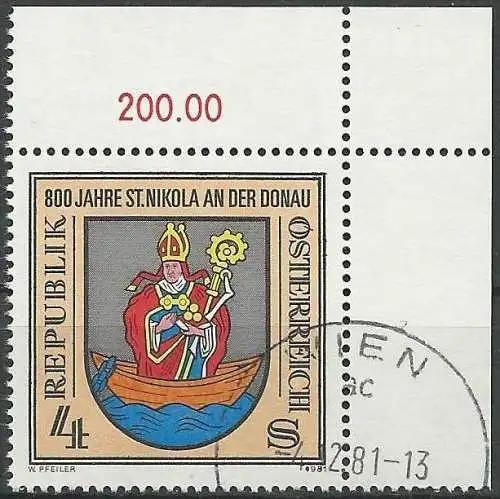 ÖSTERREICH 1981 Mi-Nr. 1693 Eckrand o used