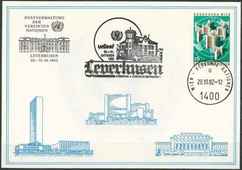 UNO WIEN 1982 Mi-Nr. 23 WEISSE KARTE UNICEF LEVERKUSEN 28.10.1982