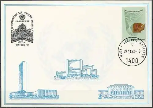 UNO WIEN 1982 Mi-Nr. 24 WEISSE KARTE - WIEN 26.11.1982