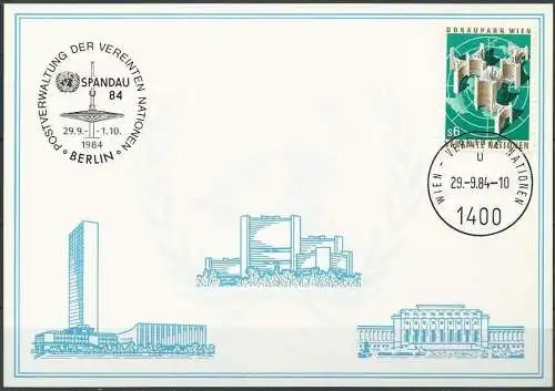 UNO WIEN 1984 Mi-Nr. 42 WEISSE KARTE - BERLIN 29.09.1984