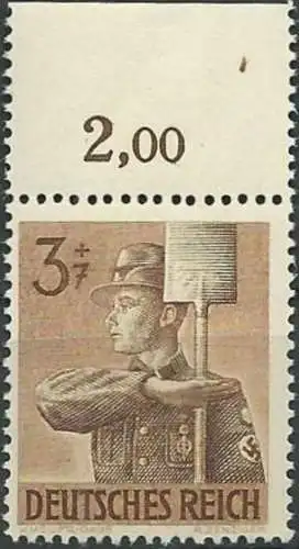 DEUTSCHES REICH 1943 Mi-Nr. 850 I geprüft ** MNH