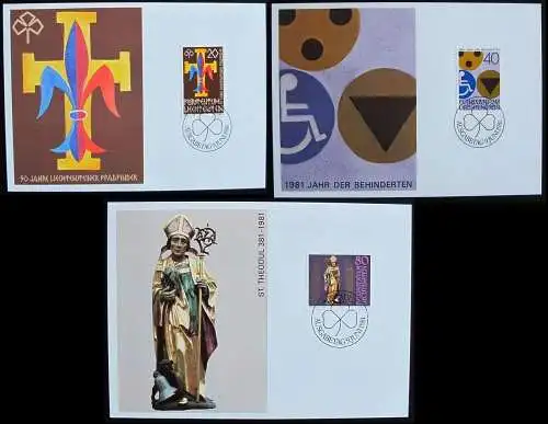 LIECHTENSTEIN 1981 Mi-Nr. 773/75 Maximumkarten MK/MC 24