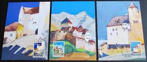 LIECHTENSTEIN 1986 Mi-Nr. 896/98 Maximumkarten MK/MC 63