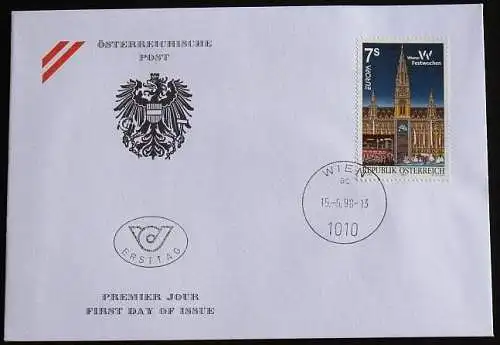 ÖSTERREICH 1998 Mi-Nr. 2254 FDC
