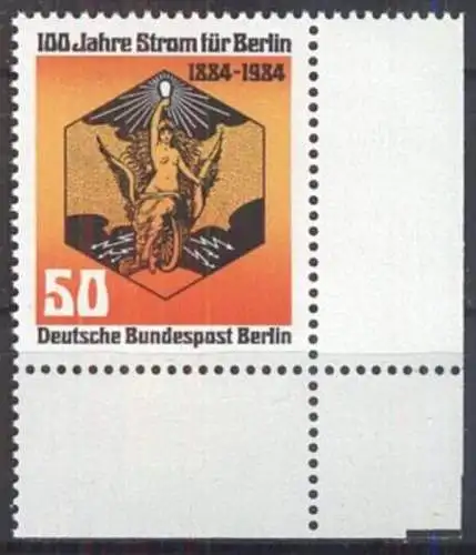 BERLIN 1984 Mi-Nr. 720 Eckrand ** MNH