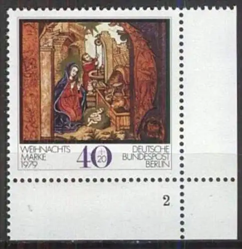 BERLIN 1979 Mi-Nr. 613 Eckrand mit Formnummer ** MNH