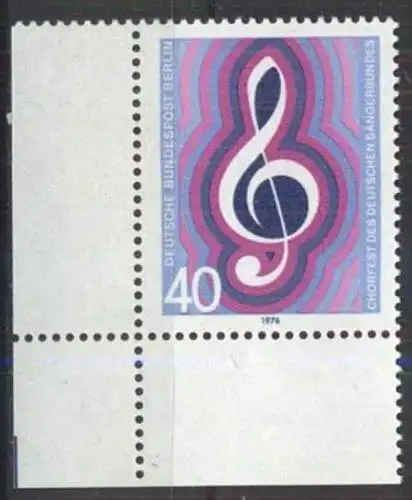 BERLIN 1976 Mi-Nr. 522 Eckrand ** MNH