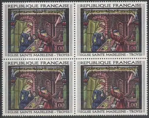 FRANKREICH 1967 Mi-Nr. 1598 Viererblock ** MNH