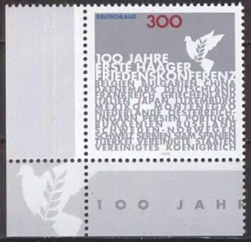 DEUTSCHLAND 1999 Mi-Nr. 2066 Eckrand ** MNH