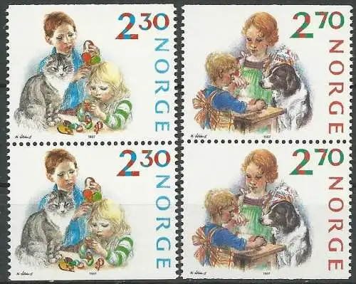 NORWEGEN 1987 Mi-Nr. 984/85 DD ** MNH