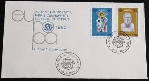 ZYPERN 1980 Mi-Nr. 520/21 CEPT FDC