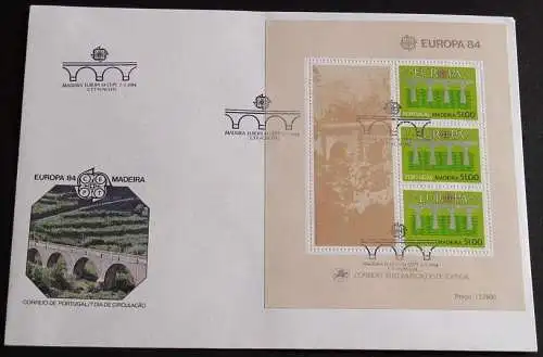 MADEIRA 1984 Mi-Nr. Block 5 CEPT FDC