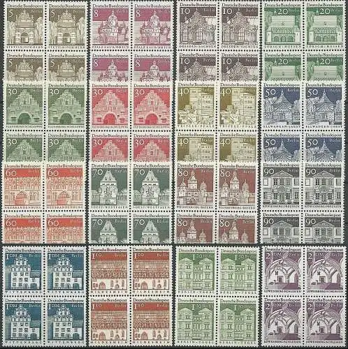 BERLIN 1966 Mi-Nr. 270/85 Viererblocks ** MNH