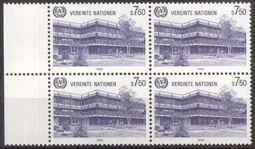 UNO WIEN 1985 Mi-Nr. 47 Viererblock ** MNH