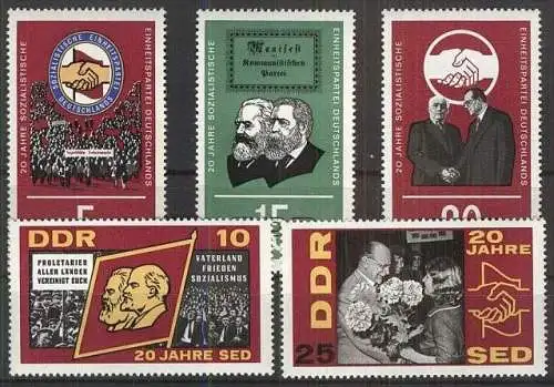 DDR 1966 Mi-Nr. 1173/77 ** MNH