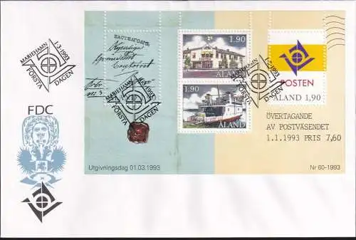 ALAND 1993 Mi-Nr. Block 2  FDC