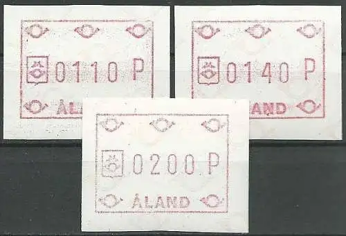 ALAND 1984 Mi-Nr. ATM 1 Satz 1 Automatenmarken ** MNH